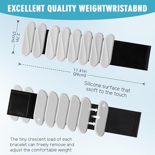 Image of Wrist Weights, 2Pack Wearable Wrist Ankle Weights for Women and Men, Adjustable Silicone Arm and Leg Wrist Bracelets for Walking, Yoga, Pilates and Gym, 2lb