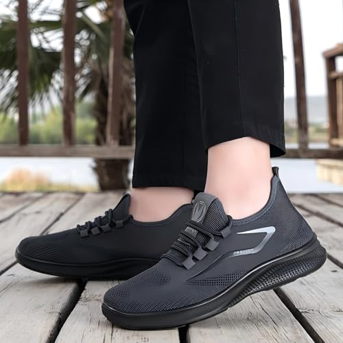 Men’s Lightweight Walking Shoes – Breathable Mesh Slip-On Loafers with Slip-Resistant PU Sole for Work, Travel, and All-Day Comfort3