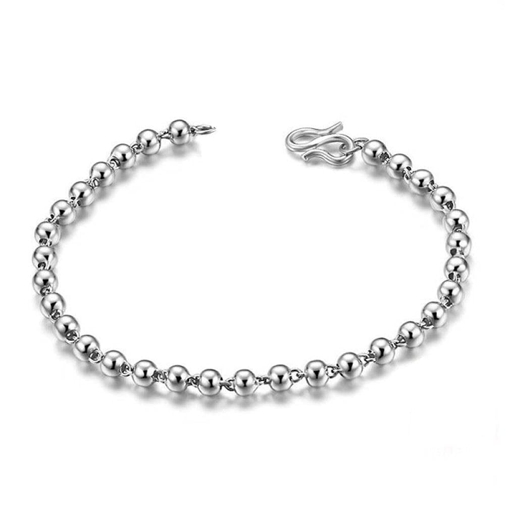 Bracciale Argento Donna,Bracciale Donna In Argento Sterling S990 Bracciale Cinese Vintage Con Perline In Argento Bracciale Amicizia Braccialetto In Argento Sterling Sorella Gioielli Regali Per Sorel