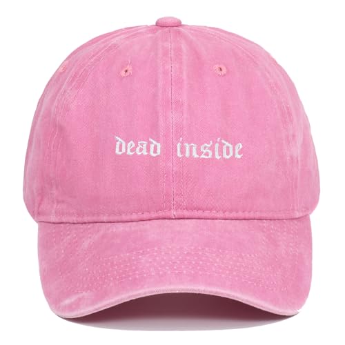 Generic Dead Inside Funny Print Embroidered Baseball Cap Men Women's Adjustable Cowboy Hats Unisex (Pink), Medium