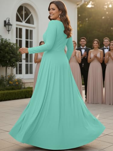 Image of KOH KOH Womens Long Sleeve Flowy Modest Elegant Evening Maxi Dress Gown