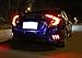 iJDMTOY JDM Style Red Lens LED Bumper Reflector Lamps Compatible With 2016-2021 Honda Civic Sedan, Function as Tail, Brake & Rear Fog Lights