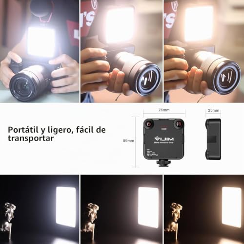Panel de luz suave LED regulable VIJIM VL81 bicolor CRI95+ con batería recargable integrada 4