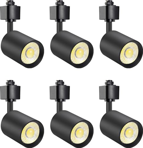 VANoopee 6-Pack 10W Dimmable LED Track Heads 3000K Black