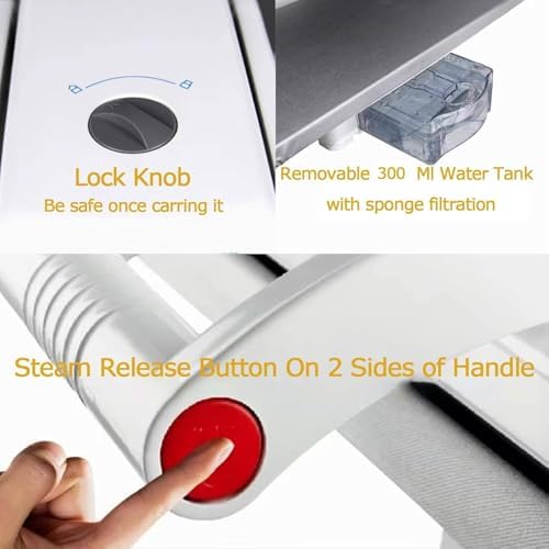 1800W Steam Press Iron, Automatic Professional Steamer with Non-Stick Plate, Digital Controls & 5 Fabric Settings, Ideal for Hotels, Nursing Homes, & Beauty Salons, 80cm