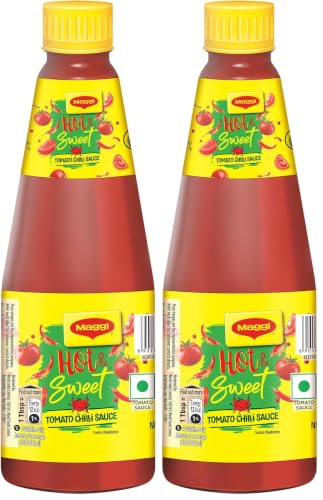 Image of MAGGI Hot & Sweet Tomato Chilli Sauce, Perfect Blend of Tomatoes & Chillies, 1kg (Pack of 2)