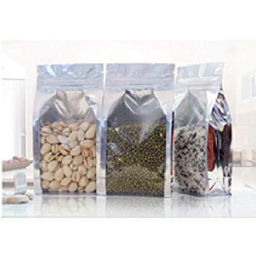 WEPACK Flat Bottom Pouches - Clear Metalized 120mm x 220mm Multi - Purpose Storage (Pack of 50)