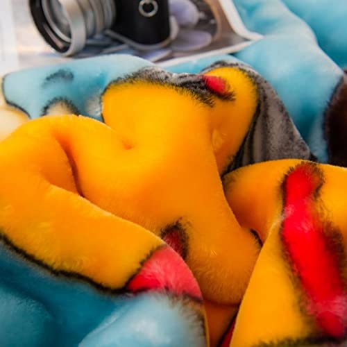 Korean Mink Blanket Plush Blanket Twin Size 60" X 80",5 Pounds Heavy Fleece Blanket Silky Soft Warm 2 Ply Cat Family Blue Throw A&B Printed Raschel Bed Blanket #TOP5