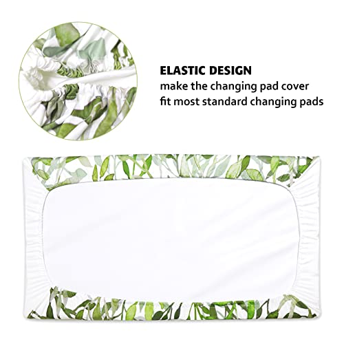 Diaper Changing Pad Cover, Soft Breathable Fabric Baby Stretchy Changing Table Pad Cover, Jersey Knit Changing Table Sheets For Boys And Girls, Leaves #TOP3