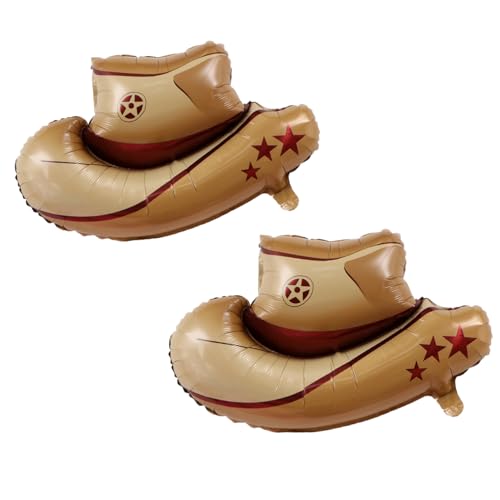 SALOCY Western Themed Party Balloons,Cowgirl Party Balloons Cowboy Hat Foil Balloons Western Cowgirl Birthday Party Decorations Rodeo Bachelorette Theme Party Decorations (Brown)