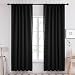 Deconovo Black Blackout Curtains 84 Inch Long Back Tab and Rod Pocket Blackout Curtain Panels for Living Room 2 Panels 52x84 Inch