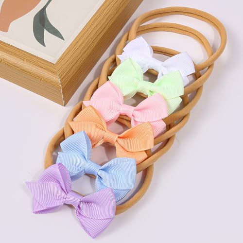 30pcs Baby Bow Headbands Set Colorful Soft Elastic Hairbands with Bows, Cute Hair Accessories for Newborns, Infants and Toddlers4