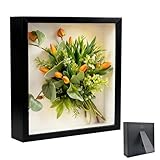 Bilderrahmen zum Befüllen, 10 x 15 cm, Tiefer Bilderrahmen zum Befüllen, mit Transparente Acrylplatte, Rectangle Rahmen Tiefer 3cm, Tief Holzobjekt Rahmen, für Blumen, Hochzeitsgeschenk, Schwarz