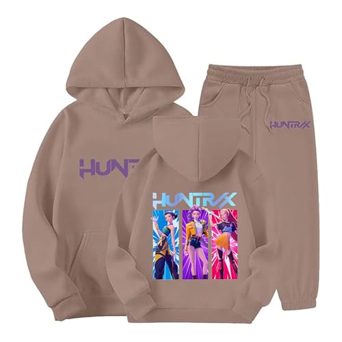 Genérico Conjunto de Chándal Huntrix para 2 Piezas Niños y Adolescentes Sudadera con Capucha y Pantalones de Deporte Informal Cómodo Chándal para Niños y Niñas
