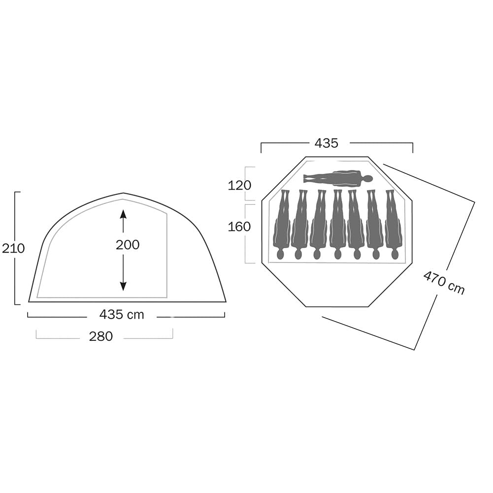 Helsport Zelt Varanger Dome 8-10 Outhertent + Tentpoles Green