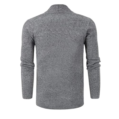 Men's Retro Shawl Collar Solid Dress Cardigan Knit Sweater Long Sleeved Slim Fit Travel Sweatercoat3