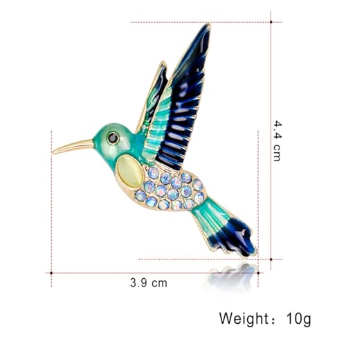 Image of coadipress Colorful Birds Brooch Pins Crystal Rhinestone Branch Bird Brooch Cute Enamel Animal Magpie Hummingbird Pin Fashion Jewelry Accessories Gifts