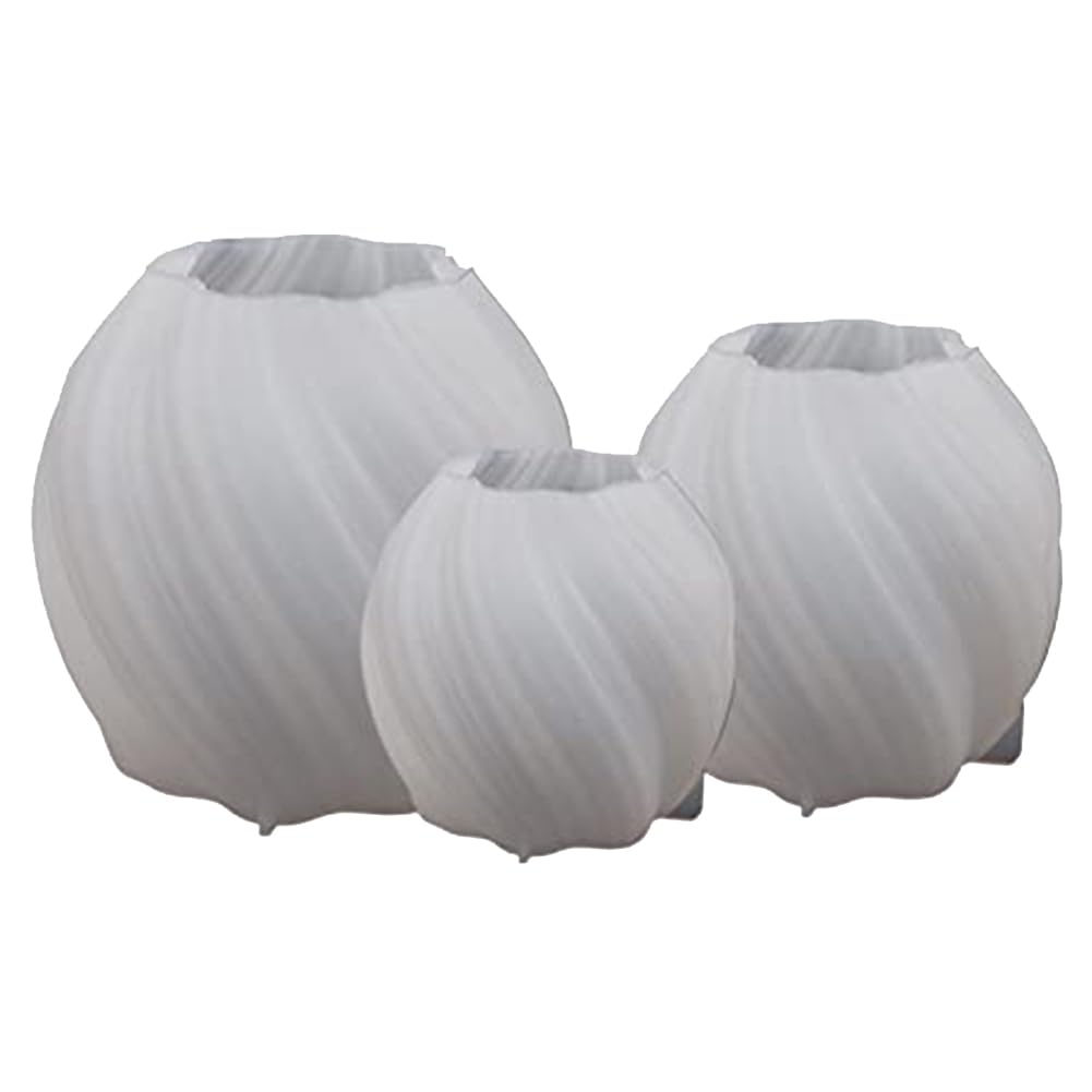 CTRLZS 3 Pcs Geometric Pillar Candle Mold Irregular Wave Twisted Silicone Molds for Candles