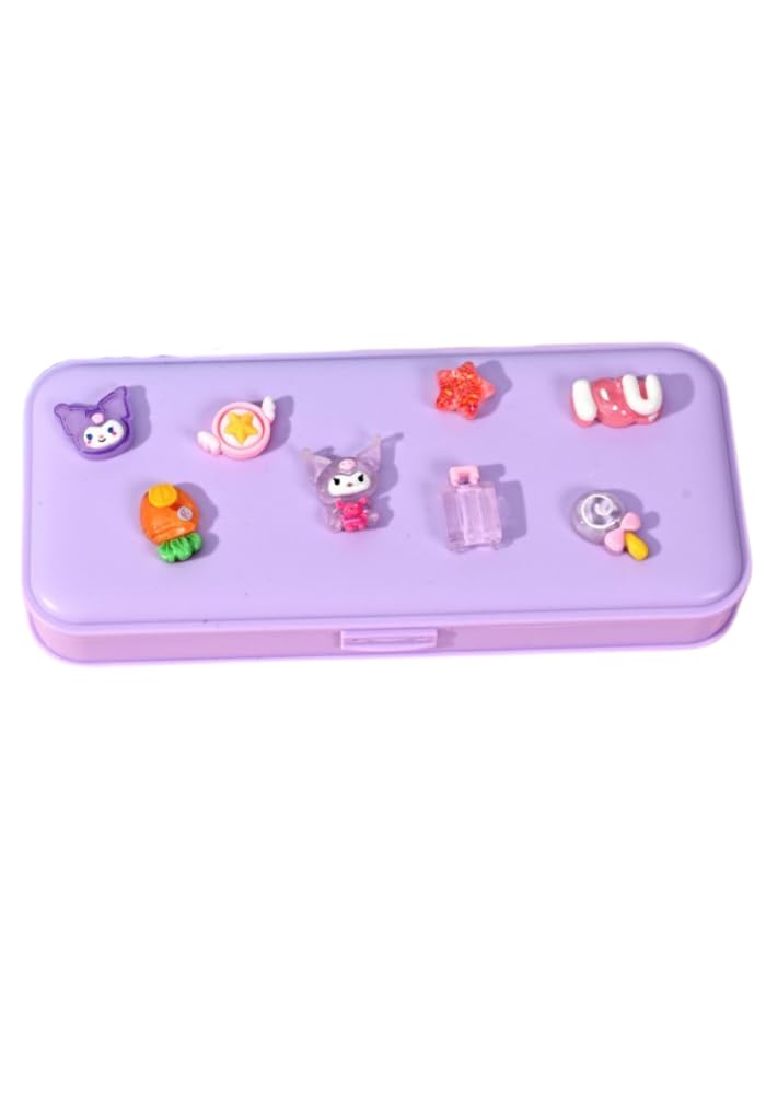 Diy Cute Unbreakable Dual Compartment Plastic Pencil Case(Purple-Girls) With Stencils And Beads Stickers To Decorate For Return Gifts For Girls (B0CRZ4P46W) Amazon Price History, Amazon Price Tracker