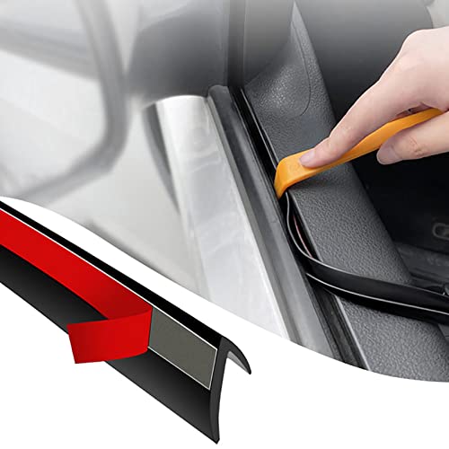 Car Window Seal Strip 13.12 Ft Automotive Window Seal V-Shaped Window Sealing Strip Universal Self Adhesive Auto Window Rubber Draft Seal Strip (Regular Version)