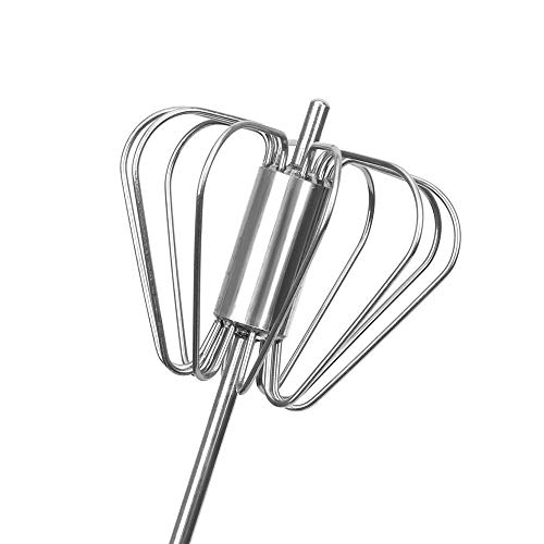 Image of YANCI Stainless Steel Semi-Automatic Hand Push Mixer Stirrer Whisk Blender for Egg Beater Cream Whipper Kitchen Utensil for Blending, Whisking, Beating & Stirring, 25 x 6 cm, Silver, 1 Piece
