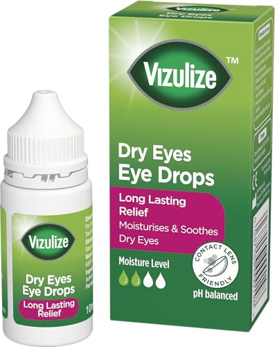 Vizulize Dry Eyes Eye Drops 10ml - Long Lasting Relief Moisturizes & Soothes Dry Eyes
