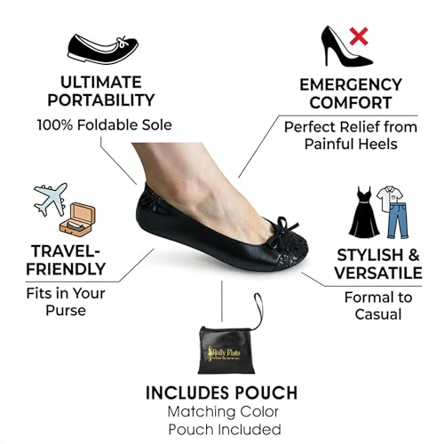 Image of Women's Foldable Ballet Flats - Portable Flat Shoes for Travel and Wedding that Fit in Your Purse