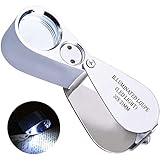 Pineapple 30X Jewelers Loupe Magnifying Glass with Light, Jewelry Magnifier Eye Loop, Metal Pocket...