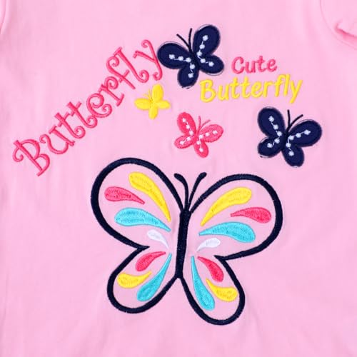 Image of HILEELANG Toddler Girl Easter Outfit Spring Summer Cotton Leggings Pants Tees Shirts Clothing Sets