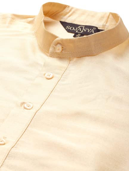 Image of SOJANYA (Since 1958, Men's Silk Blend Grey Kurta Pyjama & Silk Blend Jacket Combo