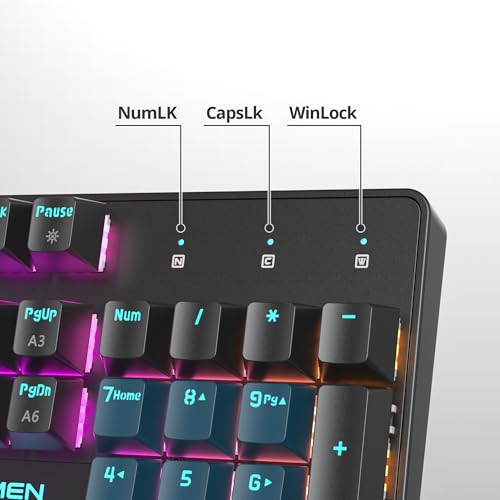 Image of surmen Full Size Creamy Keyboard with Number Pad, 104 Keys RGB Wired Mechanical Gaming Keyboard Backlit with PBT Keycaps Linear Red Switch for Laptop Desktop PC Gamers(104 Monster)