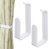 Apojgitn 2 Stück Vorhang Raffhalter Weiß Selbstklebende Vorhanghalterungen Vorhang-Raffhalter für Vorhänge Ohne Bohren für Wohnzimmer Schlafzimmer Esszimmer Bäder Küchen Büros