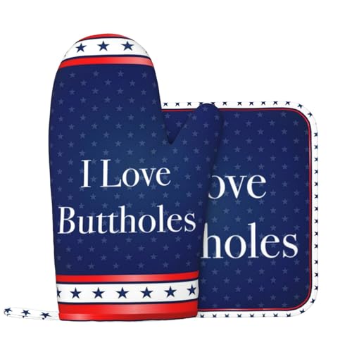 Funny I Love Buttholes Oven Mitts & Pot Holders Set