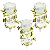 Soochat Graduation Diploma Balloons Congrats Grad Diploma Balloon, Grad Mylar Foil Balloon for Graduation Party Decorations Supplies 3Pcs