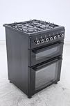 BlueFlame DG6403XBZB 60 cm Freestanding Dual Fuel Cooker With Double Cavity Oven - Black