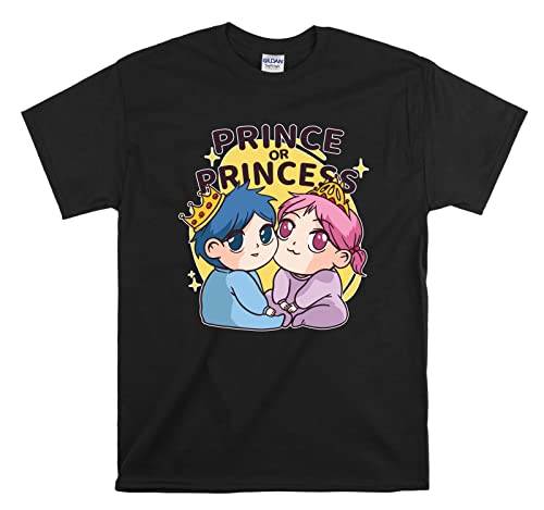 T-shirt Prince or Princess au design noir taille L unique