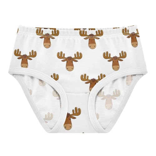 Joisal Cute Deer Head White Cute Panties Girl Girls Underwear Toddlers Cotton Stylish Briefs Girls Undies 2t