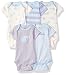 Gerber Baby Boys' 5-Pack Organic Short-Sleeve Onesies Bodysuit, Stripe Bear, 0-3 Months