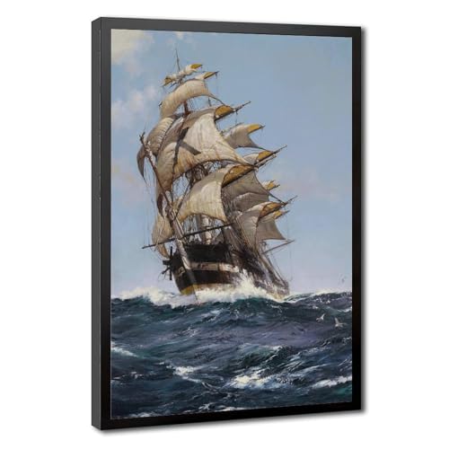 Impression sur toile The Crest of A Wave de Montague Dawson - Tableau marine 50x76 cm