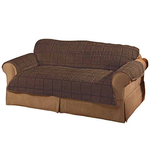 OakRidge Bradley Sherpa Loveseat Protector - Slipcover Brown