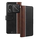 Shantime Funda de Piel con Solapa Compatible con Hotwav Hyper 8 Pro Walkie Talkie Case con Portatarjetas Bloqueo RFID Soporte Magnético Delgado Diseño Delgado Cubierta(Negro)