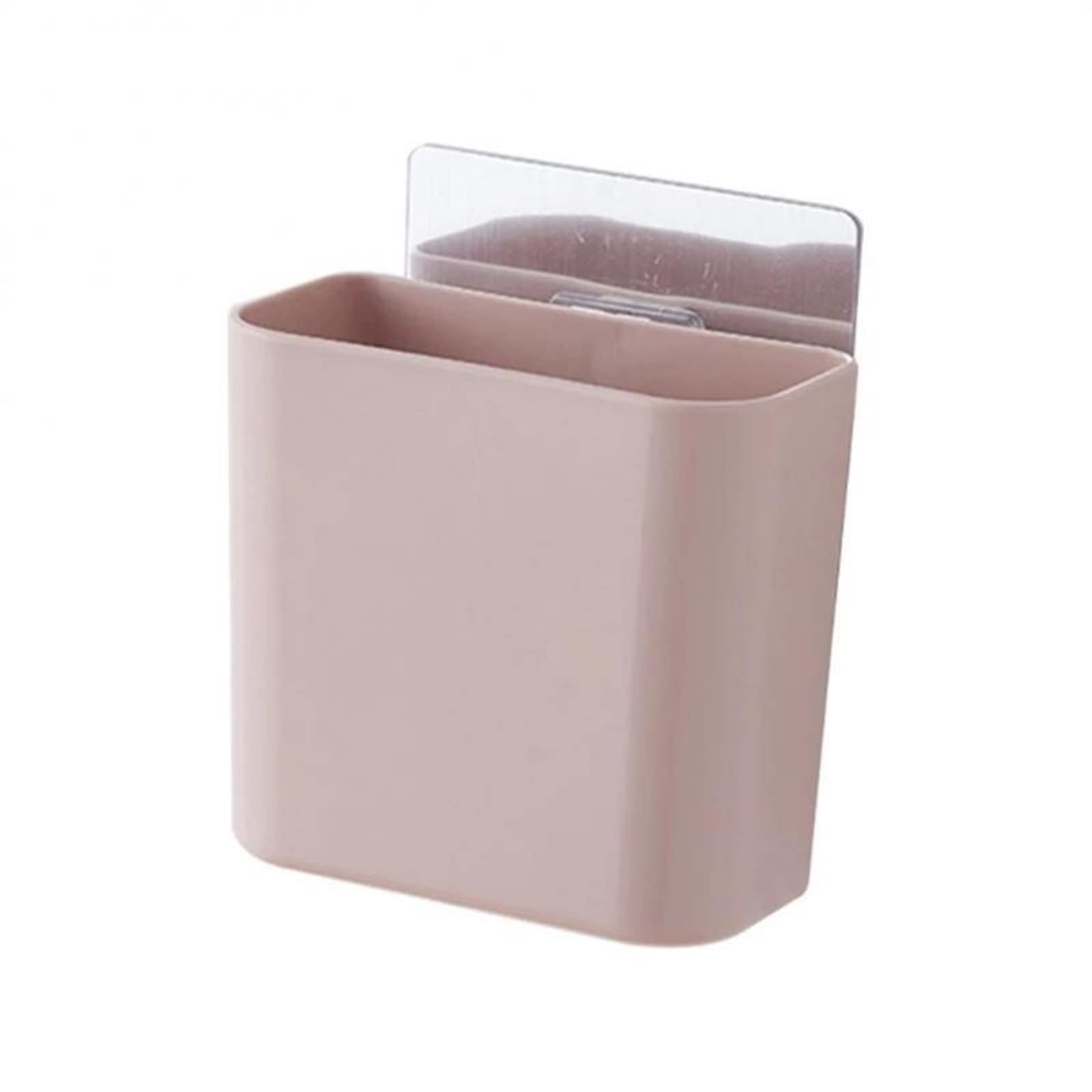 JINGYAN Toothbrush Holders Wall Mounted Toothbrush Holder Toilet Bathroom Suction Mouthwash Storage Cups Waterproof Drill-Free Bath Rack Organizer(Pink)