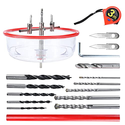 Patioer Hole Cutter, 1-5/8" To 8" (40-200Mm) Adjustable Hole Saw Cutter, With Abs Dust Shield For Recessed Lights, Ceiling Speakers, Vent Holes #TOP3