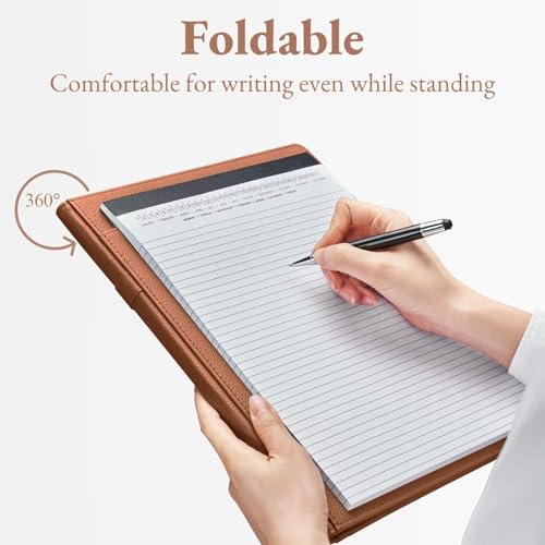 Image of Mymazn Padfolio, Portfolio Folder, Legal Pad Holder, Resume Folder | Faux Leather Binder with Document Organizer, Business Card Holder, Letter-Size Notepad for Interview, Men & Women