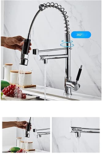 Robinet d'évier de cuisine bifonctionnel à douchette rétractable - 3