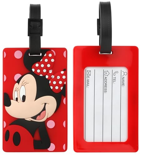 Cute Luggage Tags for Suitcases 2-Pack Cute Silicone Luggage Tag with Name ID Card Funny Suitcase Label (Cartoon pattern-01)3