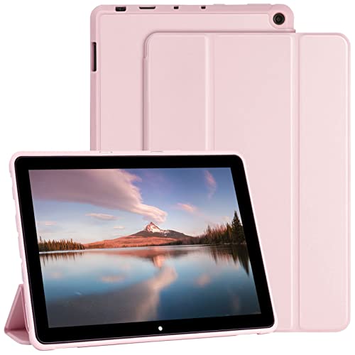 AMZCASE Hülle für alle neumodischen Amazon Fire HD 10 & Fire HD 10 Plus Tablets (nur kompatibel mit der 11. Generation 2021) – Ultraleichte Slim Shell Stand Cover Auto Wake/Sleep (Pink)