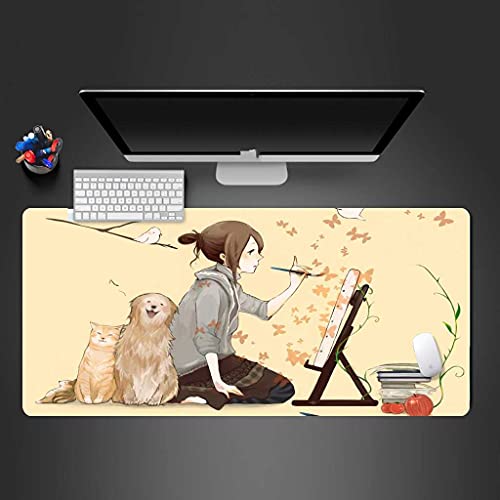 Grand tapis de souris gamer XXL 1000x500 sous-main bureau motif manga et tapis antidérapant