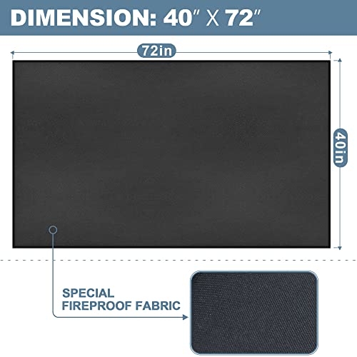 Futurwit Under Grill Mat For Outdoor Grill, 40" X 72" Bbq Mats For Under Grill, Double-Sided Fireproof Grill Pad For Fire Pit, Reusable And Waterproof Under Grill Mat, Black #TOP5