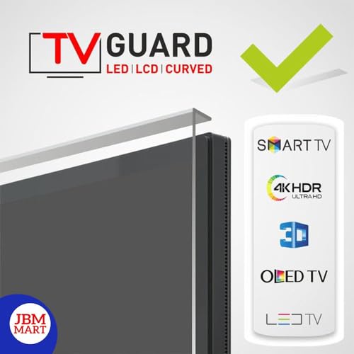JBM MART 55 Inch TV Screen Protector - Tempered Glass Guard, 9H Hardness, Anti-Glare, Crystal Clear